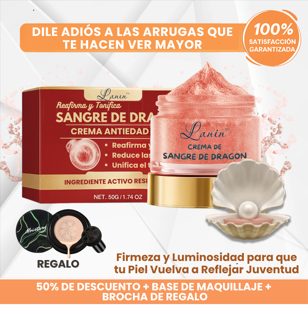 Lanin® Sangre de Dragón + Base de Maquillaje y Brocha de REGALO