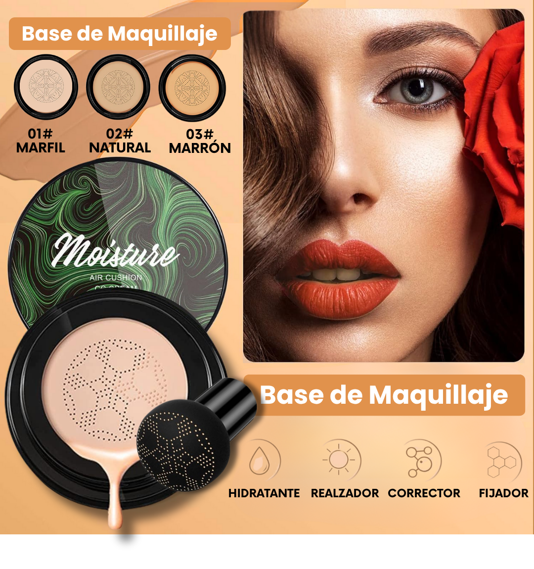 Lanin® Sangre de Dragón + Base de Maquillaje y Brocha de REGALO