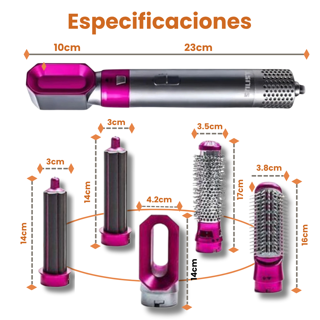 CEPILLO SECADOR STYLOPRO® 5 EN 1 + MINI PLANCHA (GRATIS)