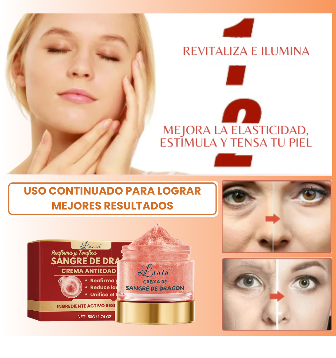 Lanin® Sangre de Dragón + Base de Maquillaje y Brocha de REGALO