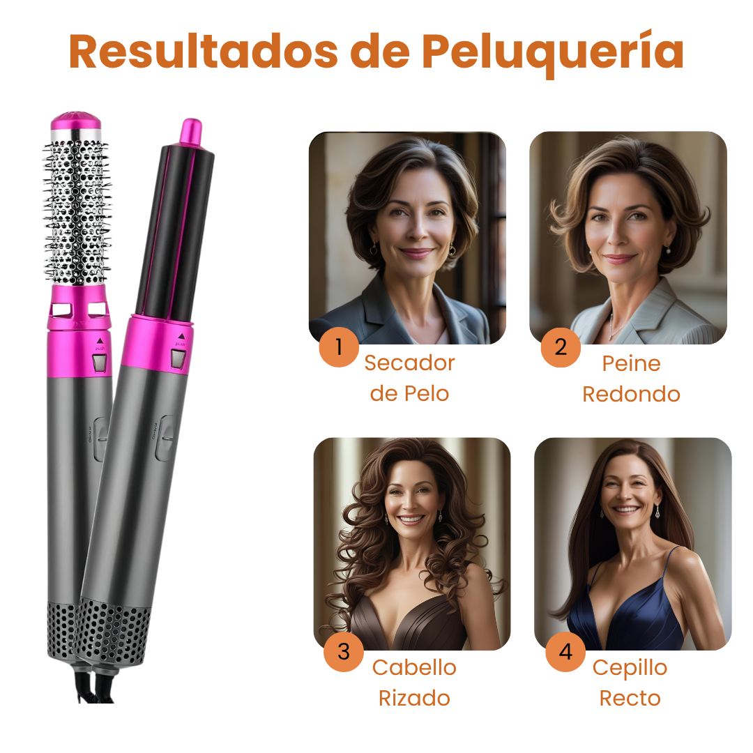 CEPILLO SECADOR STYLOPRO® 5 EN 1 + MINI PLANCHA (GRATIS)
