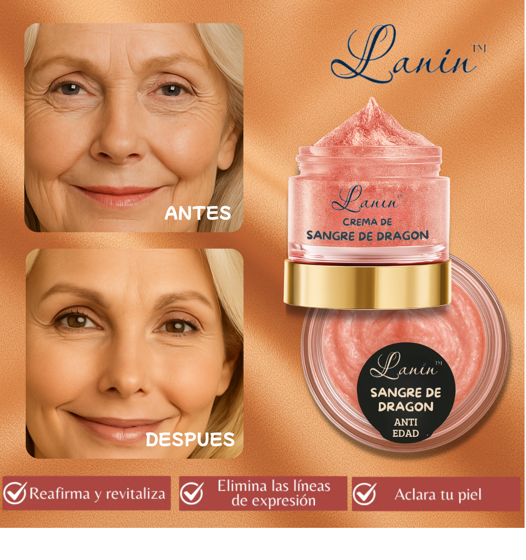 Lanin® Sangre de Dragón + Base de Maquillaje y Brocha de REGALO