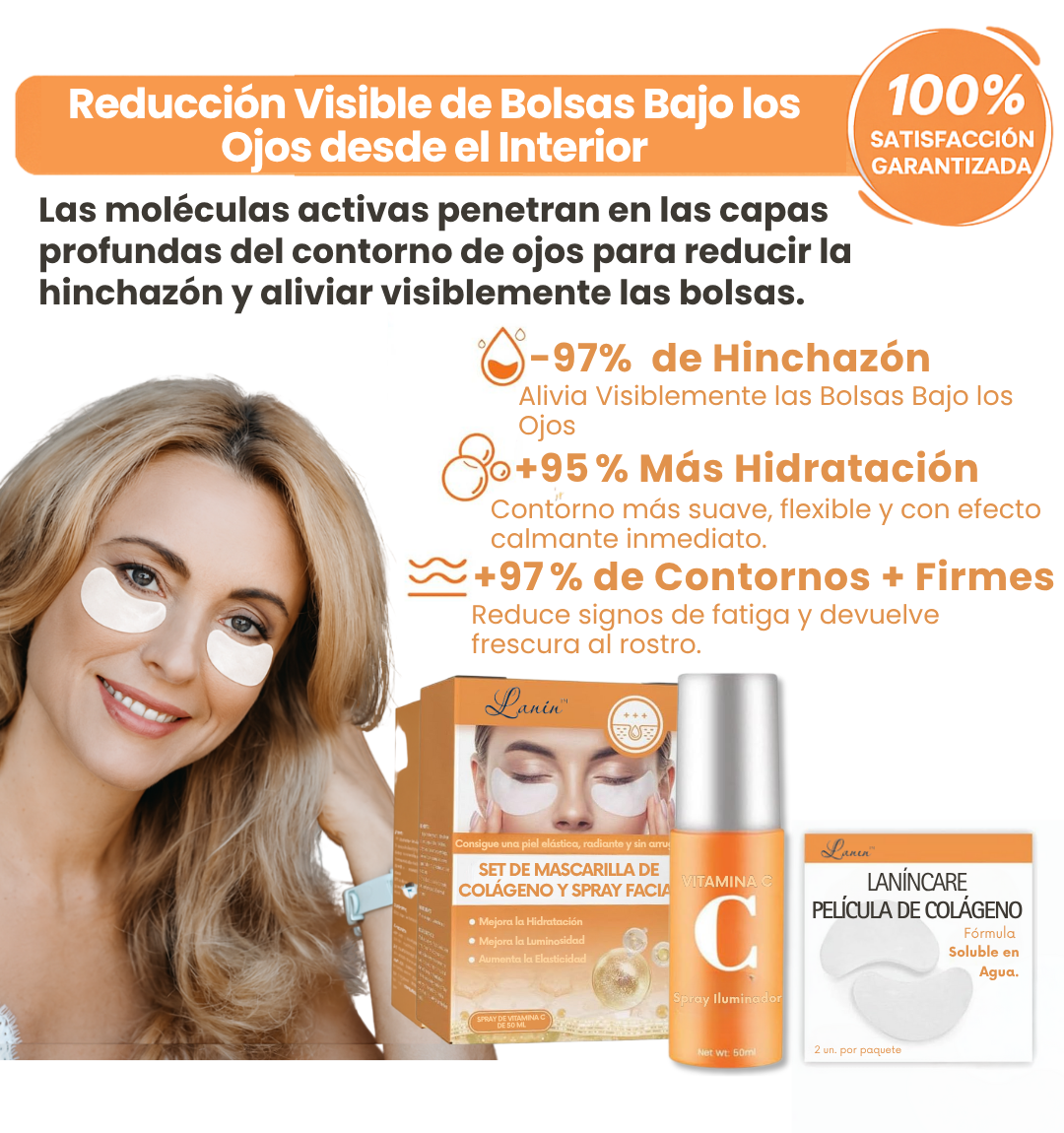 LaninCare® Oro de Colágeno + Base de Maquillaje y Brocha de REGALO